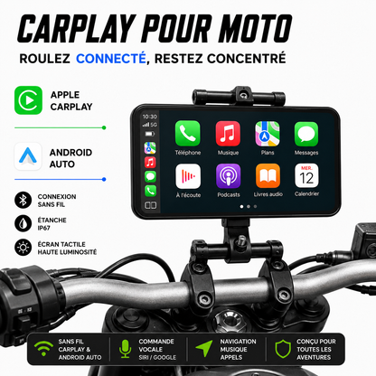 Écran GPS CarPlay/Android Auto pour moto — 6 pouces IP67 Riderkit
