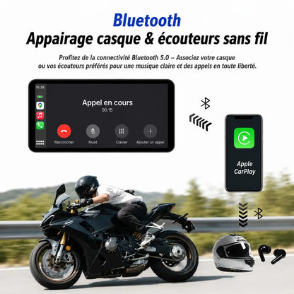 Écran multimédia moto CarPlay Android Auto résistant à la pluie IP67