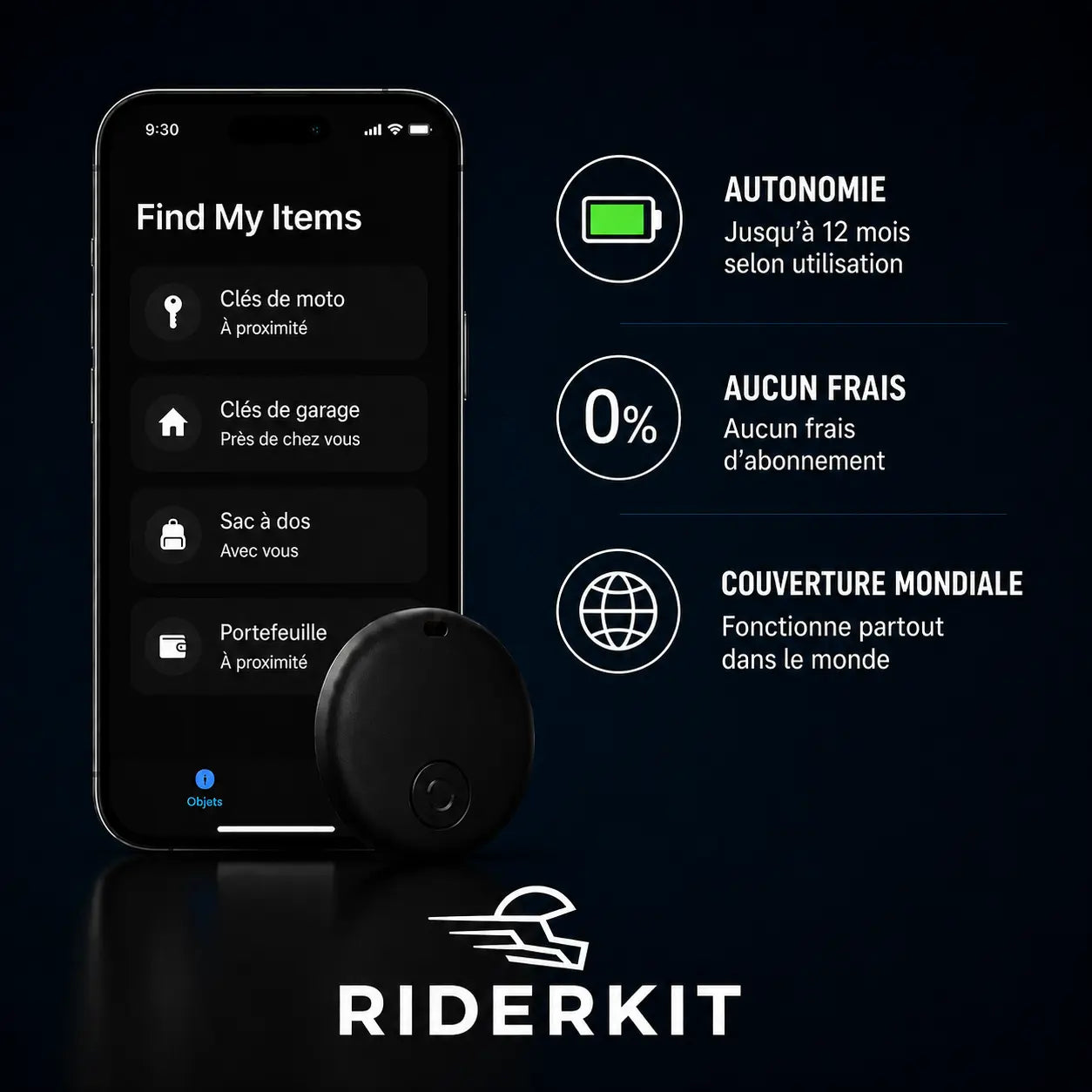 Traceur GPS Moto Sans Abonnement – Antivol Discret & Suivi en Temps Réel Riderkit